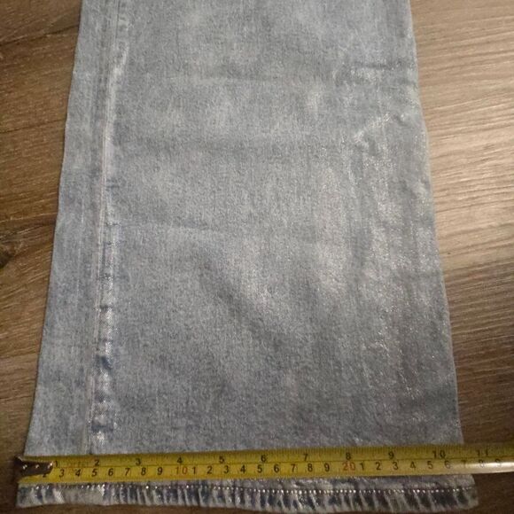 American Eagle Outfitters Shimmering Silver Flare Jeans - Picture 7 of 14